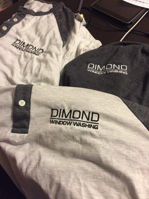 Shirts that I got embroidered by sun splash for my small business, they came out great