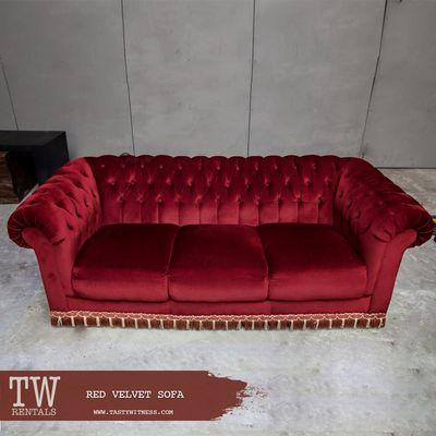 RED VELVET SOFA