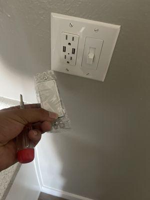 Outlet and switches installations