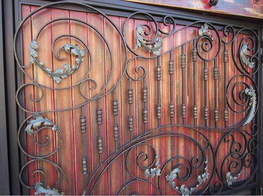 Copper finish on a customer's gate