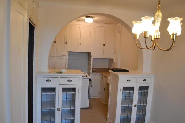 Built-in cabinets, and other original features are intact at the historic Sylvester Manor Apartments