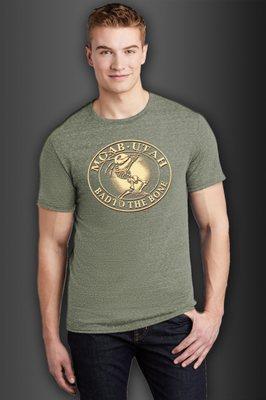 Tri-Blend Shirt in Heather Green with front image print.