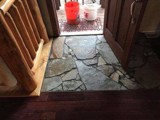 A small natural stone entryway we did quick job and the client loved it.