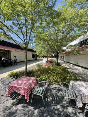 Cute outdoor seating at Blue Bears