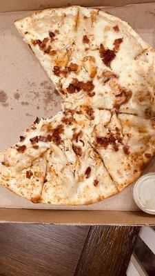 Naked and depressing .chicken bacon ranch pizza