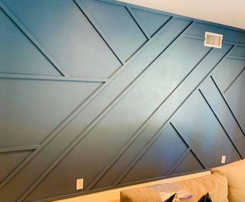 Awesome geo accent wall. Endless designs!