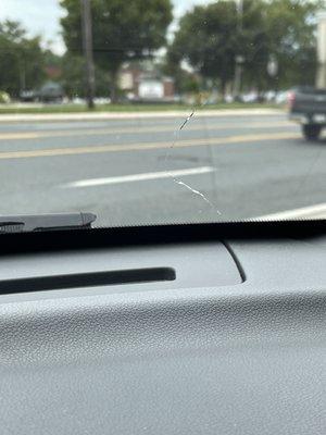 Cracked windshield