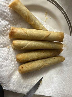 Cooked lumpia. We bought a frozen pack. Delicious.