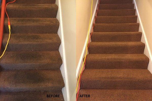 Stair case before and after