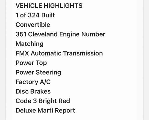 Vehicle bullet points