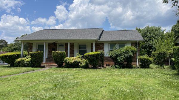 Front view of new shingles