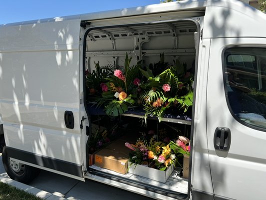 Sprinter van for flower delivery for that special occasion or delicate items.