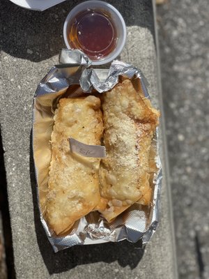 Shrimp and crab and shrimp, chicken and vegetable egg rolls