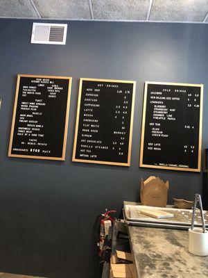 The menu