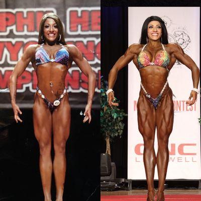 This was 1.5 year transformation. 
We had to build muscle and then bring it down for her show!