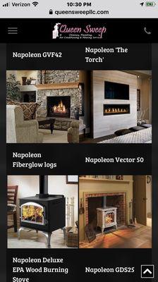 Napoleon, Gas inserts , Linear Fireplaces, Wood stoves, Pellet stoves Wood burning Fireplaces