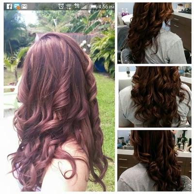 A gorgeous violet red with a golden blond highlight.