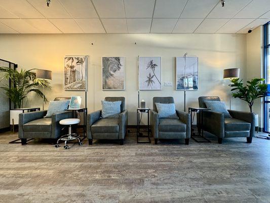 Experience our newly revamped IV therapy lounge - a space designed for ultimate relaxation and comfort.