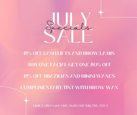 July specials still going on!