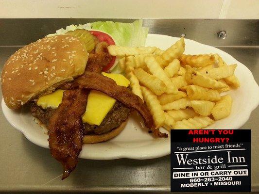 The classic bacon-cheese burger & fries