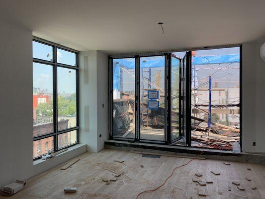 New wood floor in a penthouse