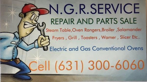 Repair electric and gas conventional ovens , wamer , fryers , slicer etc..