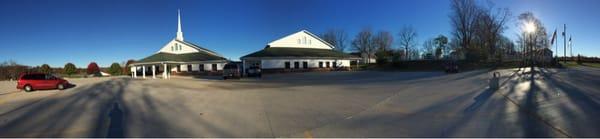 Here's a panorama from in front of the church.