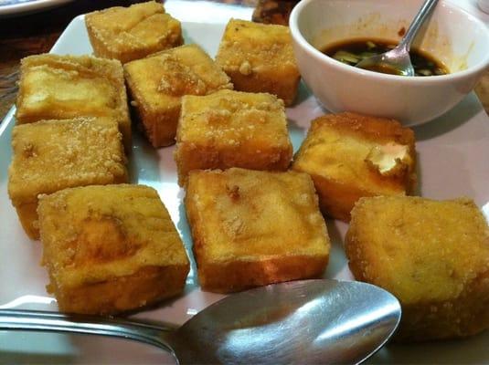 Fried Bean Cake! Sooo crispy out and soft inside!