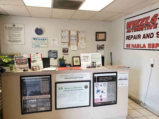 Our air conditioned office where our customers can comfortably wait while their vehicle is being serviced