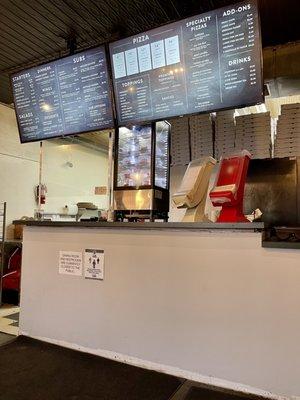 Menu and pick up counter