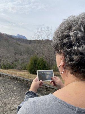 We were able to identify the exact spot where a classic 60 year old postcard was created! Back side of Table Rock. Only John can do that.