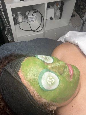 A soothing mask is included in all facials