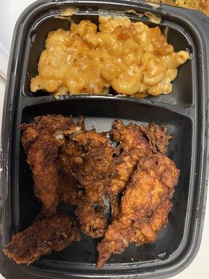 Hello burnt chicken fingers and day old mac and cheese.