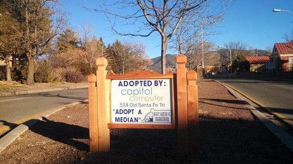 Adopt A Median Sign - Paseo de Peralta & Don Gaspar