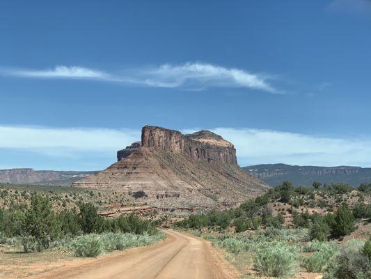 The backside of the La Sal Mountains.