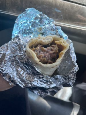 Lengua burrito. Really spicy