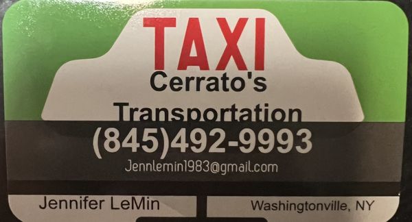 Our Business Card
 We provide any and all of Your Transportation Needs for the Hudson Valley