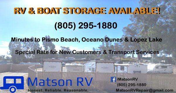 RV and Boat Storage available.