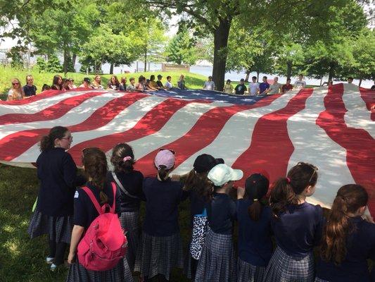 Folding Old Glory at Fort McHenry in Baltimore, MD.