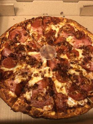 Large pepperoni, bacon, & Canadian bacon