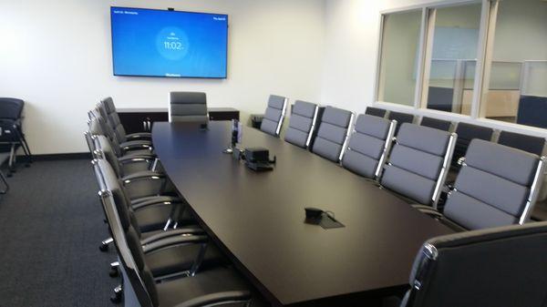 This custom conference room was designed to maximize the customers space while providing stylish design.