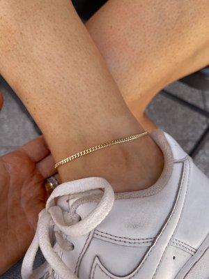 Cuban chain anklet