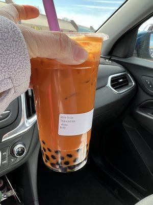 Thai tea with boba