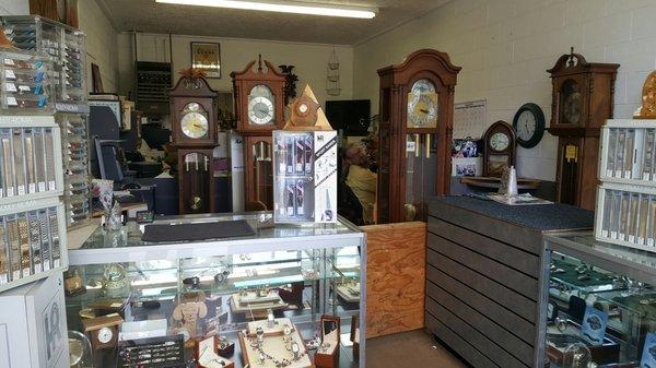 We are a Clock and Watch Specialty shop. Service, sales and repairs done on most makes and models.