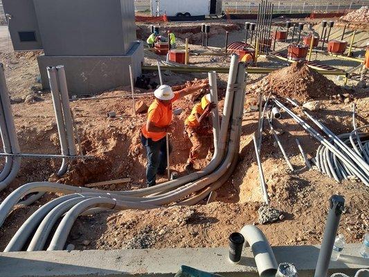 Large Underground Conduits on the Job at a Pilot truck stop location - K&K Electric, Inc.