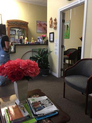 Waiting area in Massage by Sue Sue, attaching to the massage area.