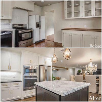 Before and after kitchen remodel