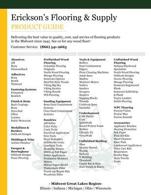 Erickson's Product Guide