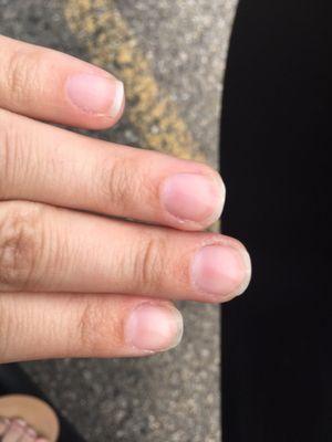 $5 extra to buff my nails and this is how they turned out, disappointing.