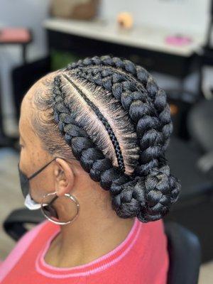 Feed in cornrows